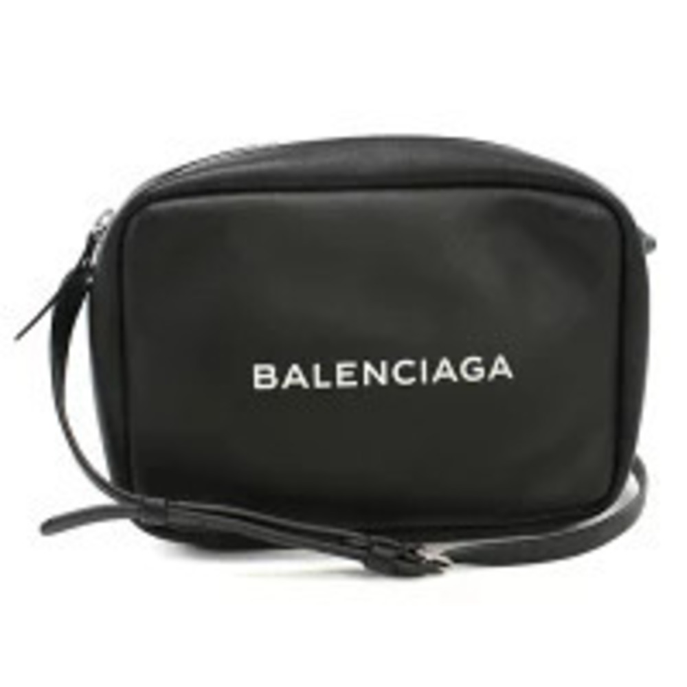 Balenciaga Shoulder Bag Camera Leather Black